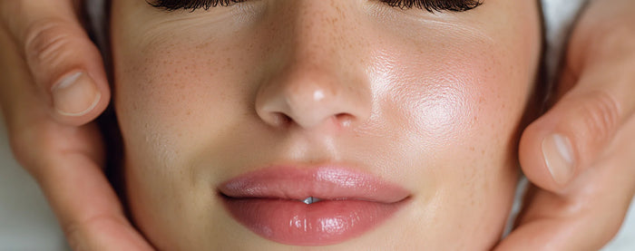 une femme qui se fait masser le visage
