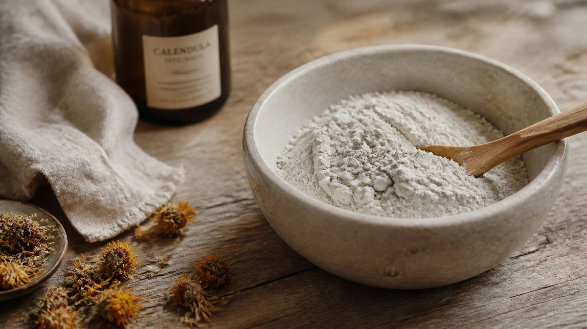 De l'argile blanche cosmétique pour fabriquer un masc