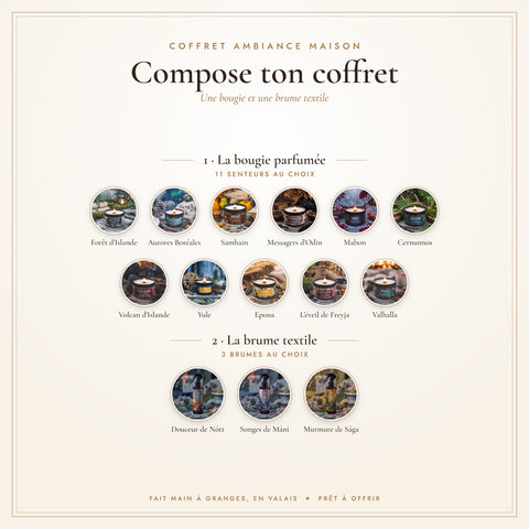Coffret Ambiance maison : les bougies et brumes textiles au choix