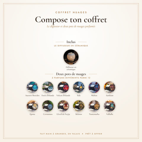 Coffret Nuages : le diffuseur et les 12 parfums de nuages au choix