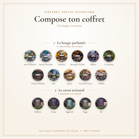 Coffret Petite attention : les bougies et savons au choix