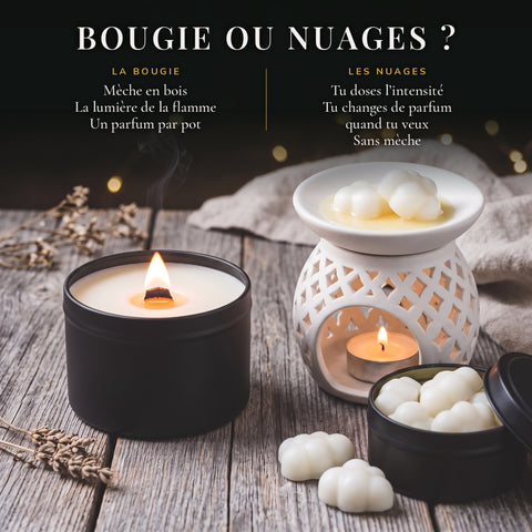 Bougie ou nuages parfumés : les différences